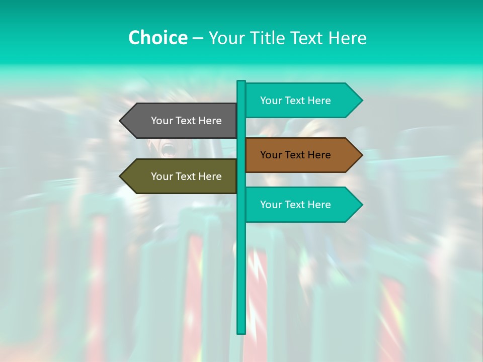 Man Screaming On Fast Roller Coaster With Zoom Blur PowerPoint Template