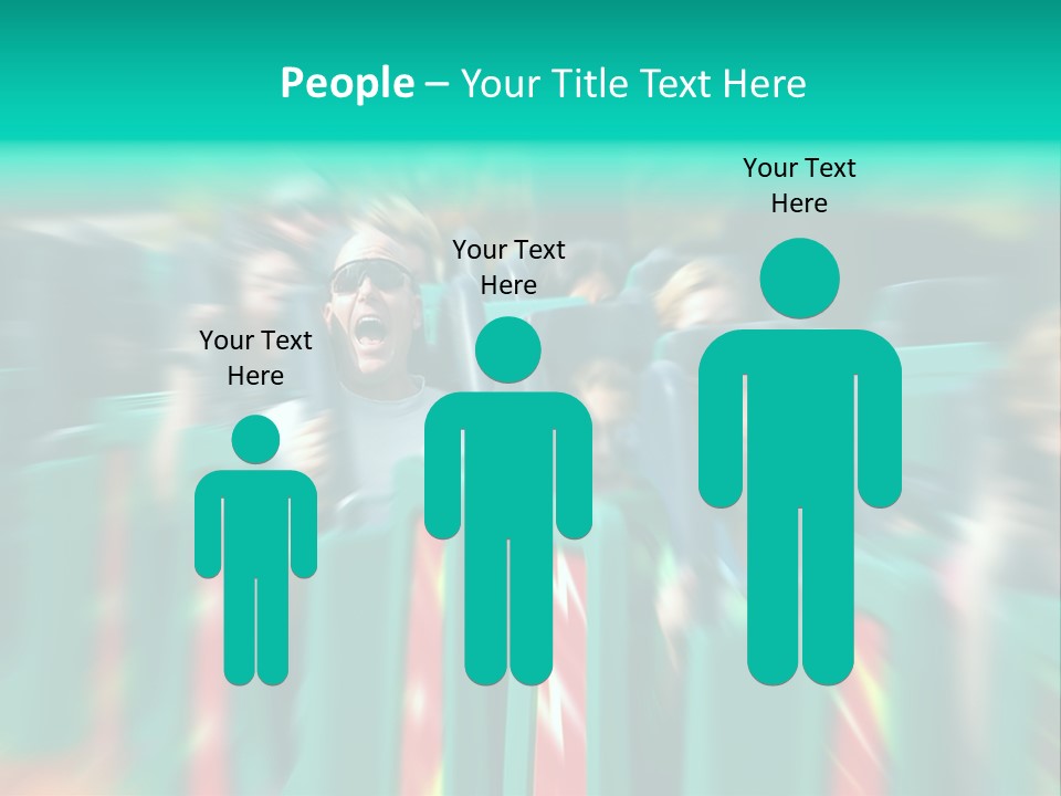 Man Screaming On Fast Roller Coaster With Zoom Blur PowerPoint Template