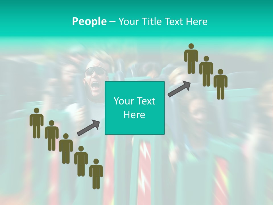 Man Screaming On Fast Roller Coaster With Zoom Blur PowerPoint Template