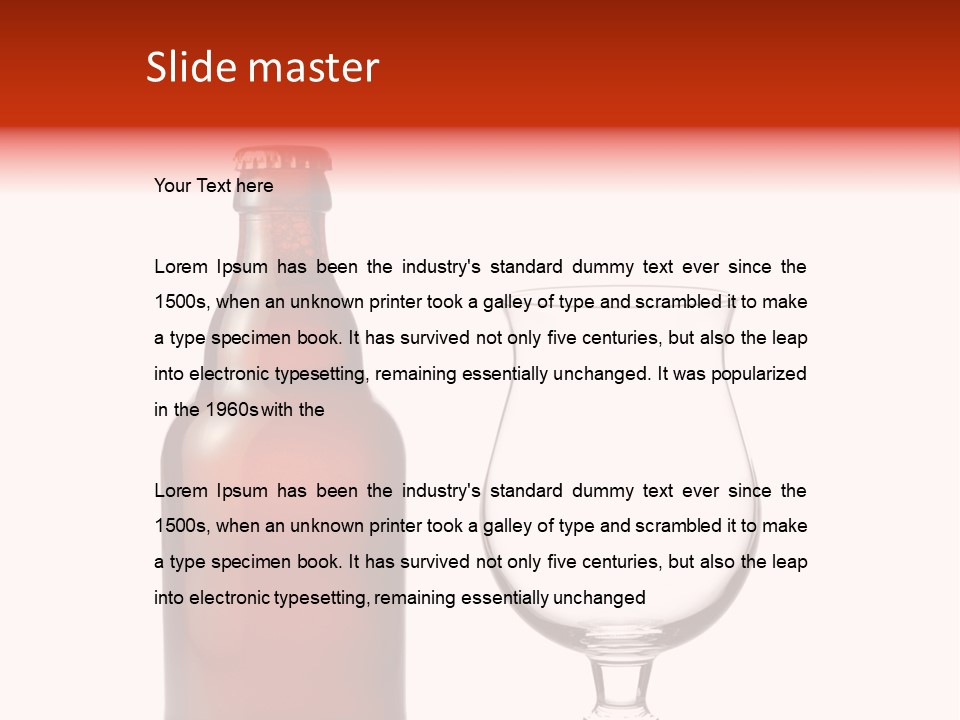 Beer Glass And A Beer Bottle Isolated Against White Background PowerPoint Template