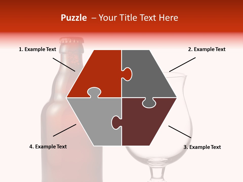 Beer Glass And A Beer Bottle Isolated Against White Background PowerPoint Template