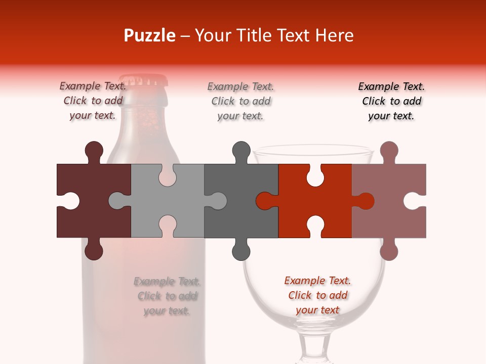 Beer Glass And A Beer Bottle Isolated Against White Background PowerPoint Template