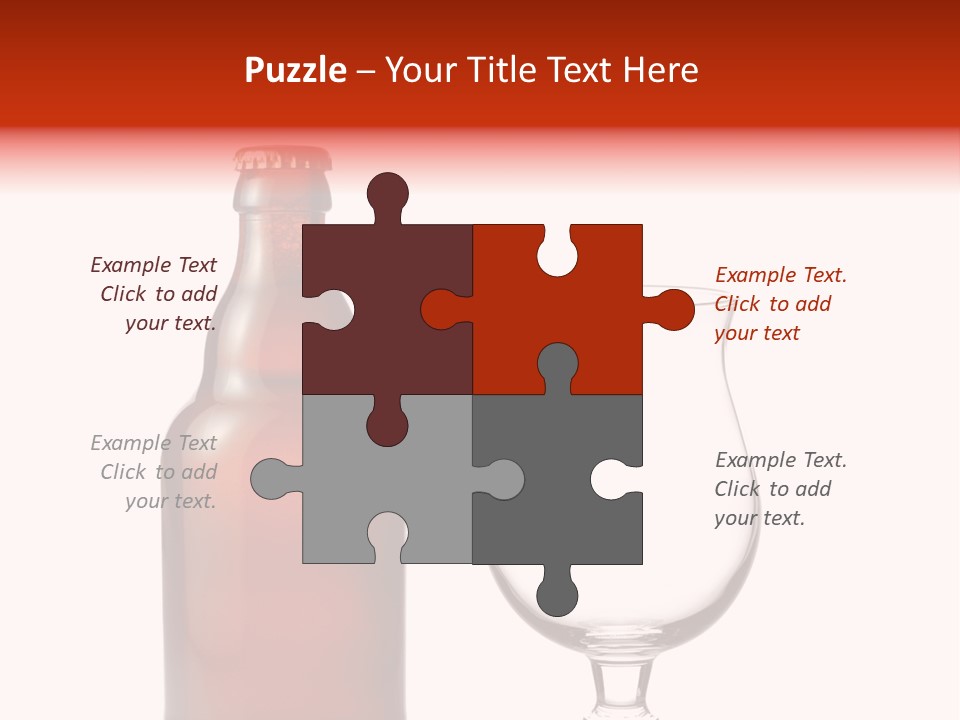 Beer Glass And A Beer Bottle Isolated Against White Background PowerPoint Template