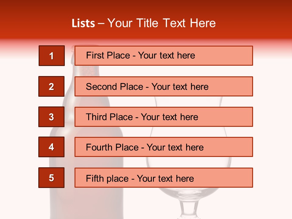 Beer Glass And A Beer Bottle Isolated Against White Background PowerPoint Template