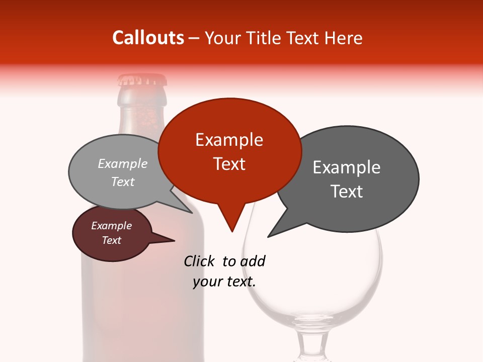 Beer Glass And A Beer Bottle Isolated Against White Background PowerPoint Template