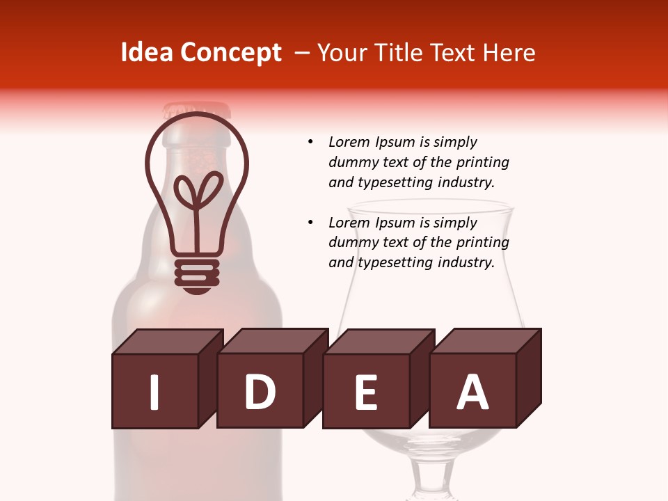 Beer Glass And A Beer Bottle Isolated Against White Background PowerPoint Template