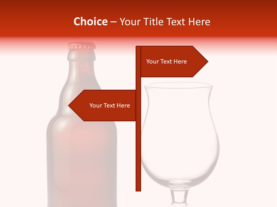 Beer Glass And A Beer Bottle Isolated Against White Background PowerPoint Template