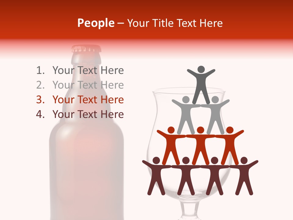 Beer Glass And A Beer Bottle Isolated Against White Background PowerPoint Template