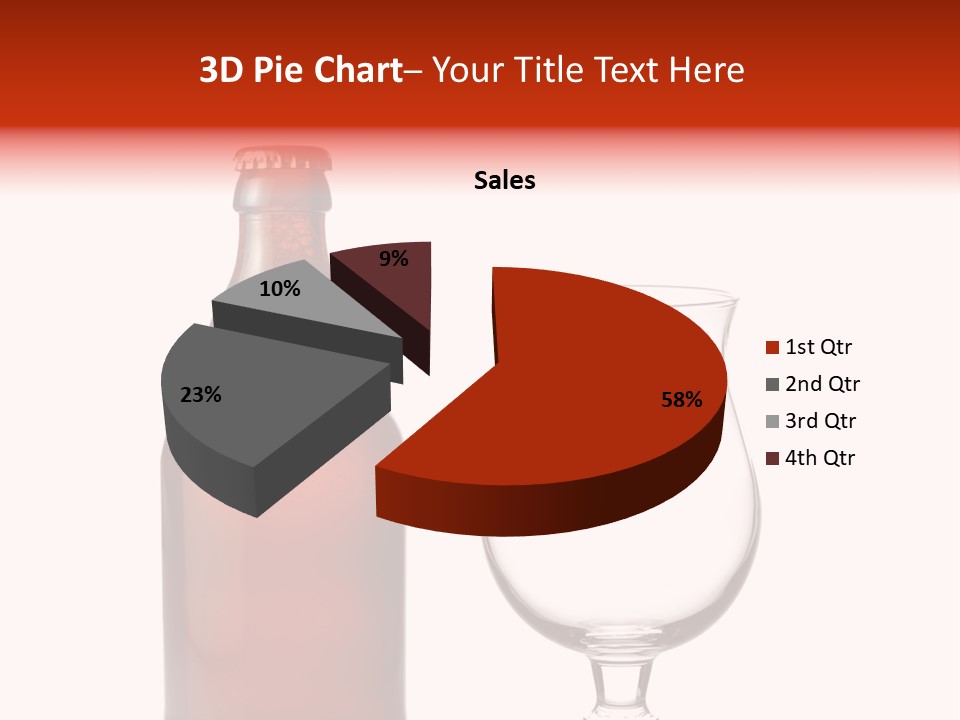 Beer Glass And A Beer Bottle Isolated Against White Background PowerPoint Template