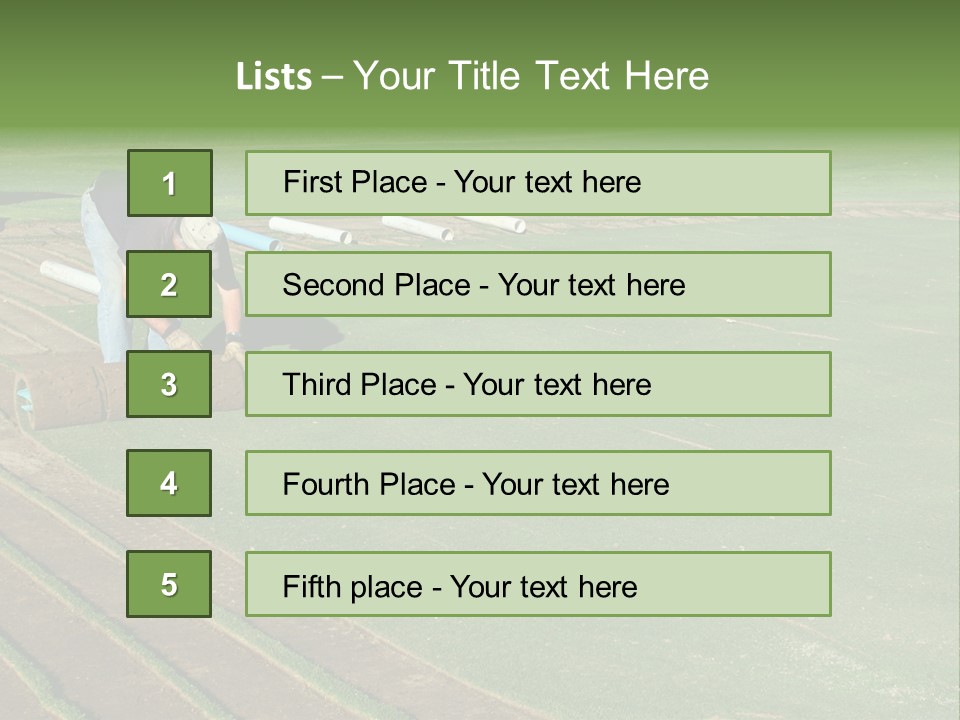 A Man Rolling Turf Grass Sod On Putting Green PowerPoint Template
