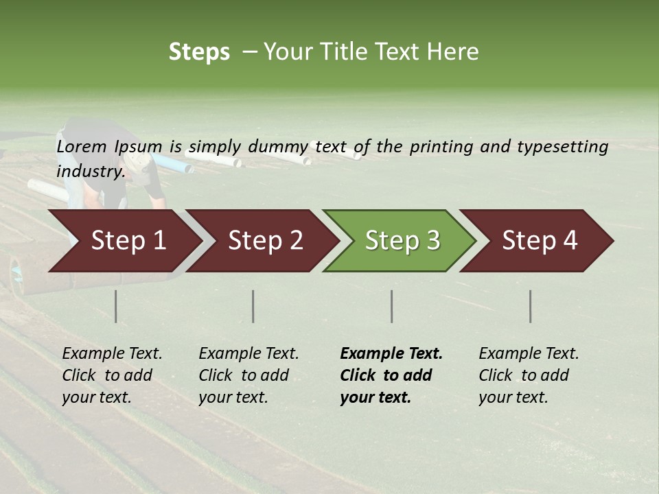 A Man Rolling Turf Grass Sod On Putting Green PowerPoint Template