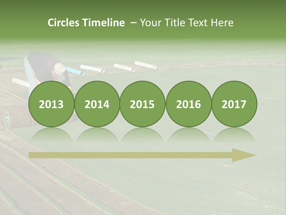 A Man Rolling Turf Grass Sod On Putting Green PowerPoint Template