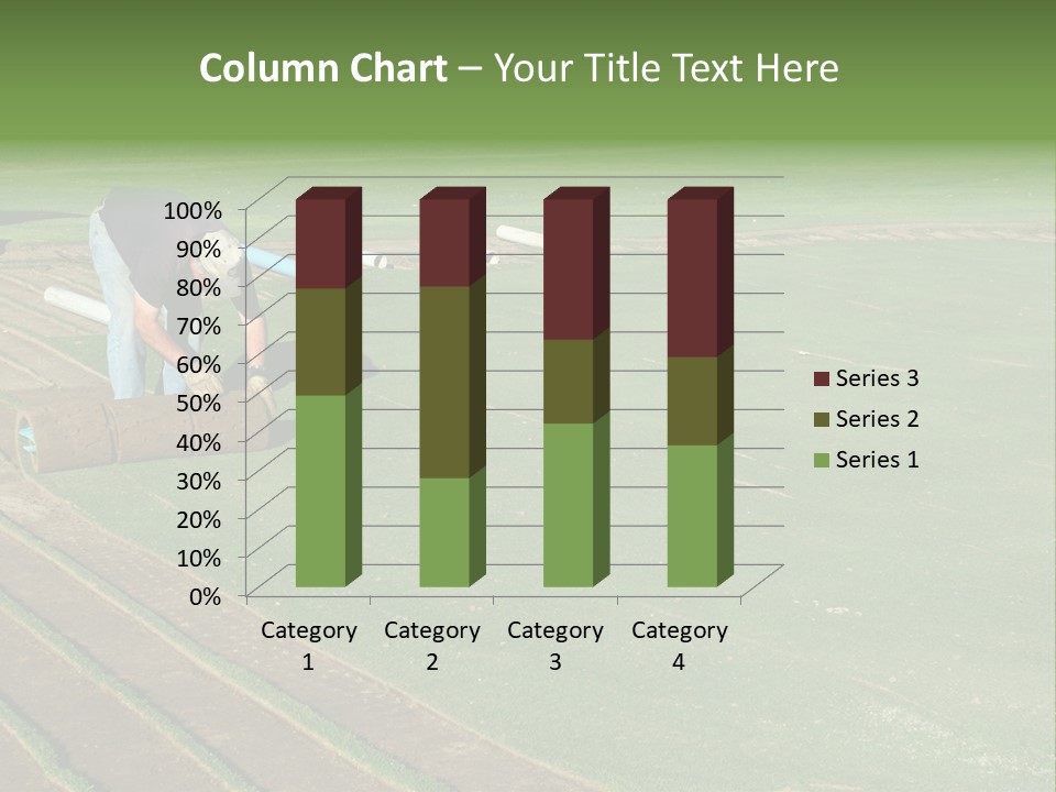 A Man Rolling Turf Grass Sod On Putting Green PowerPoint Template