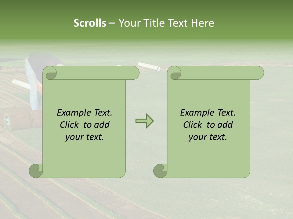 A Man Rolling Turf Grass Sod On Putting Green PowerPoint Template