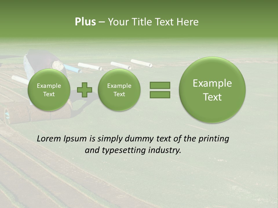 A Man Rolling Turf Grass Sod On Putting Green PowerPoint Template