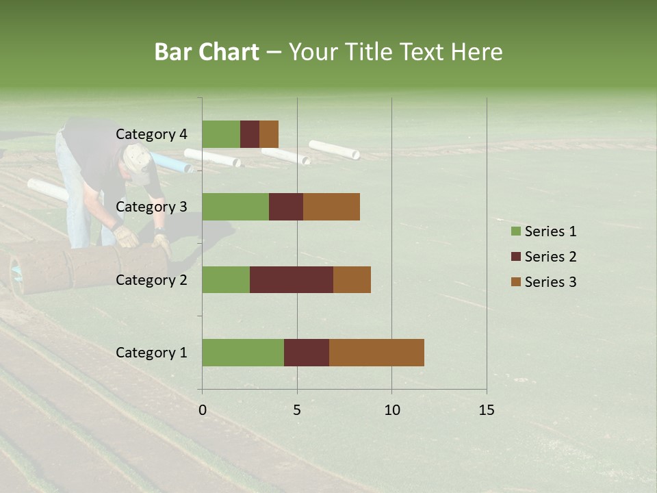 A Man Rolling Turf Grass Sod On Putting Green PowerPoint Template