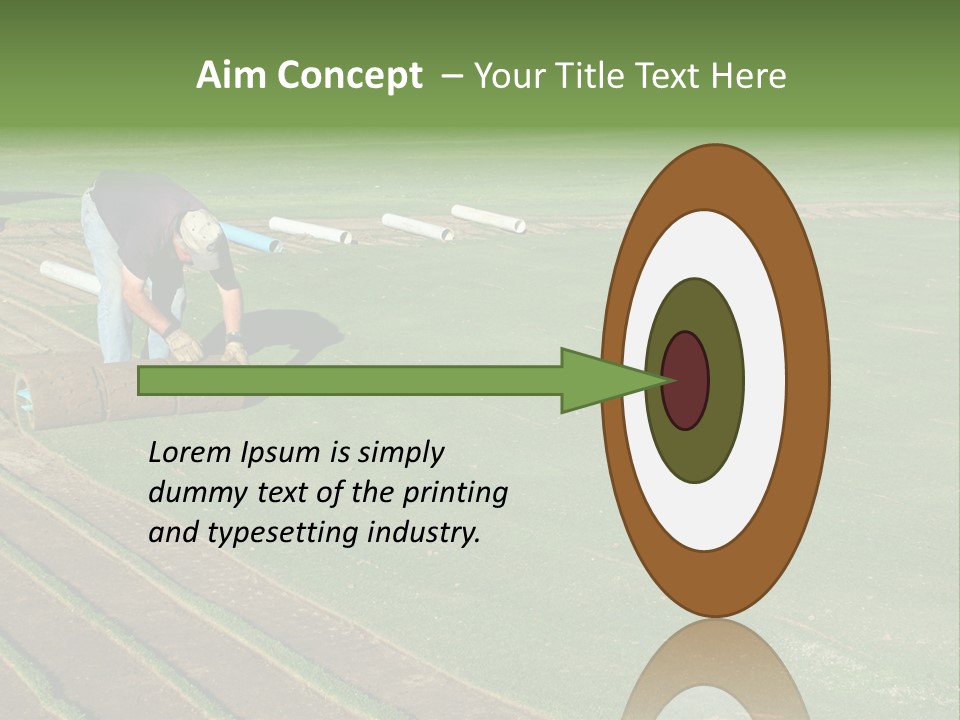 A Man Rolling Turf Grass Sod On Putting Green PowerPoint Template