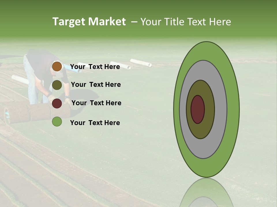 A Man Rolling Turf Grass Sod On Putting Green PowerPoint Template