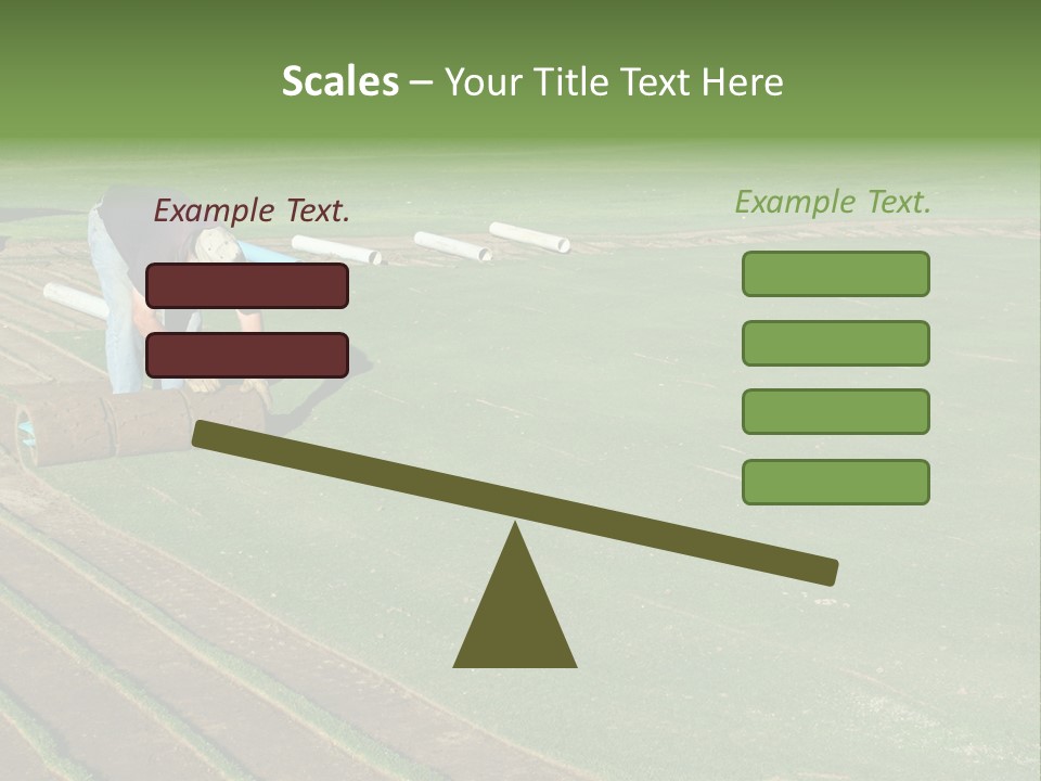 A Man Rolling Turf Grass Sod On Putting Green PowerPoint Template