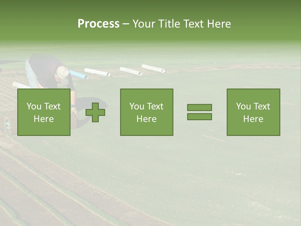 A Man Rolling Turf Grass Sod On Putting Green PowerPoint Template