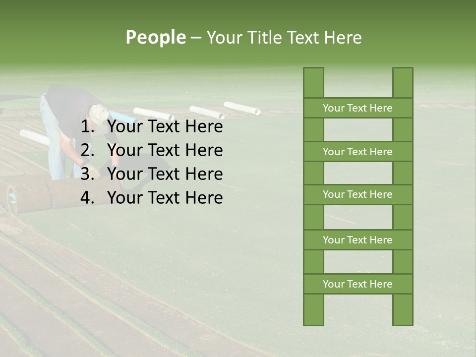 A Man Rolling Turf Grass Sod On Putting Green PowerPoint Template