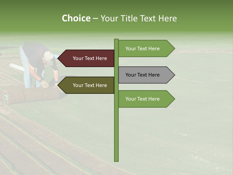 A Man Rolling Turf Grass Sod On Putting Green PowerPoint Template