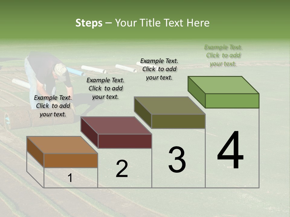 A Man Rolling Turf Grass Sod On Putting Green PowerPoint Template