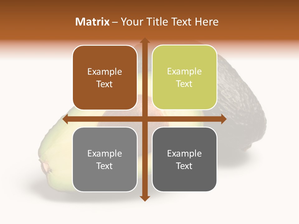 Whole And Half Avocados Isolated On White Background PowerPoint Template