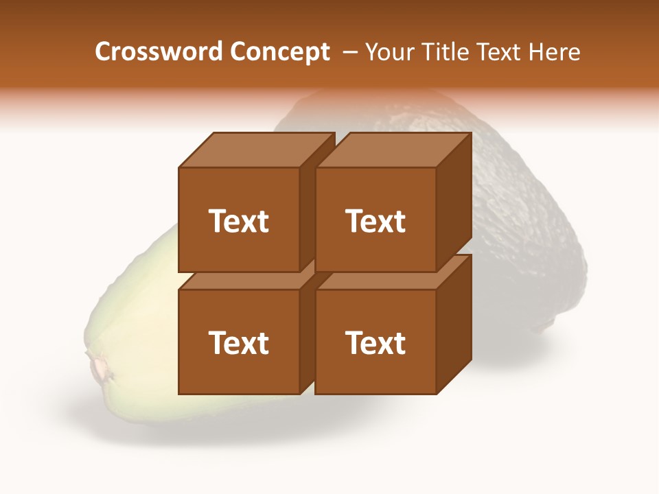 Whole And Half Avocados Isolated On White Background PowerPoint Template