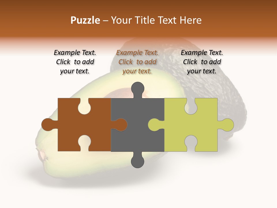 Whole And Half Avocados Isolated On White Background PowerPoint Template