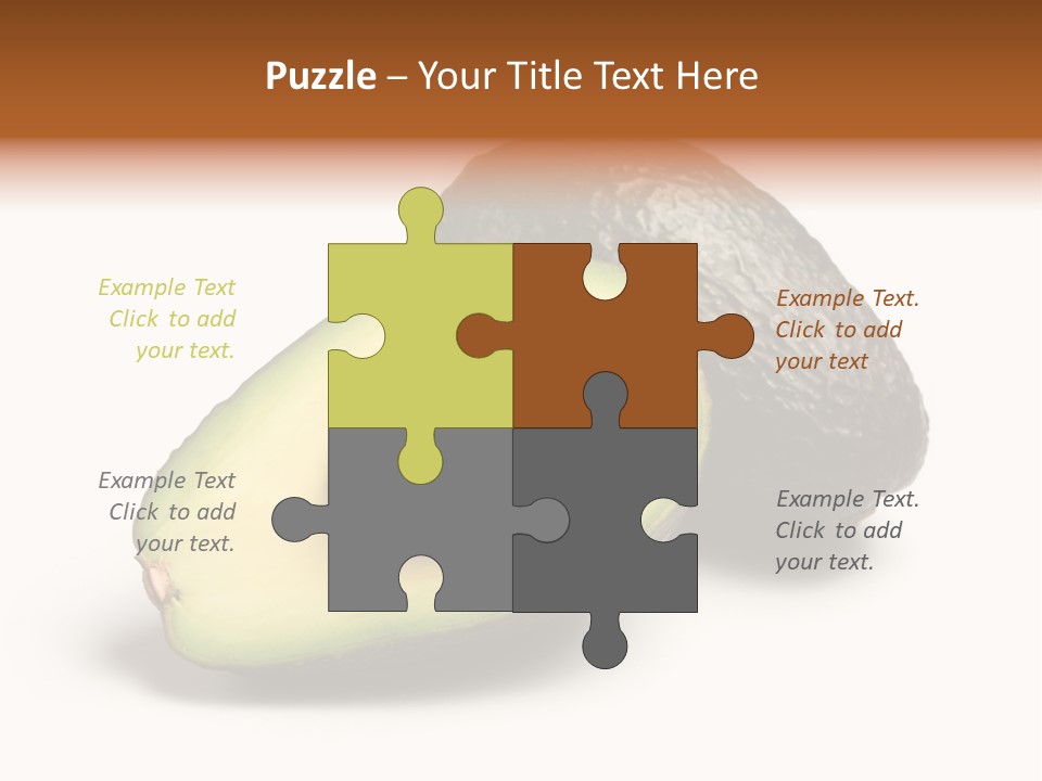 Whole And Half Avocados Isolated On White Background PowerPoint Template