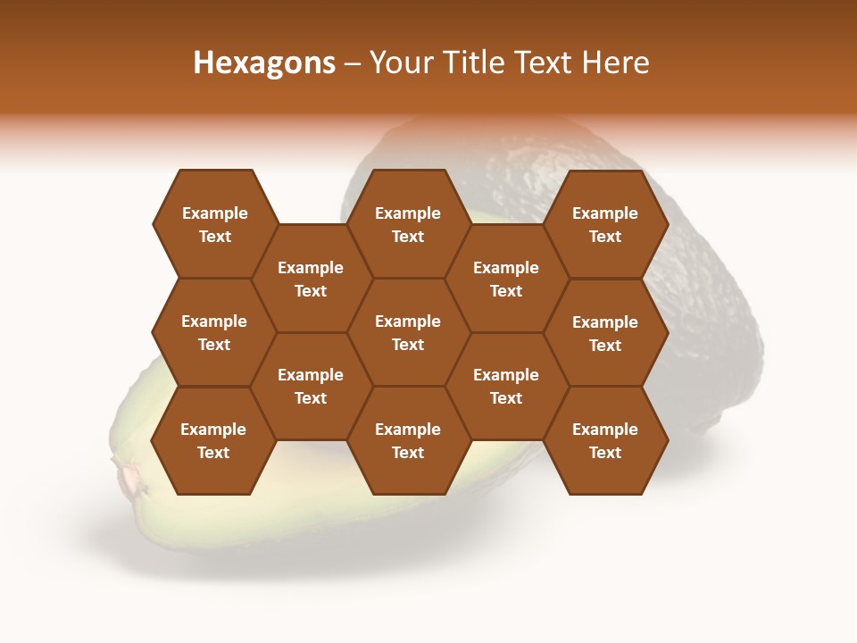 Whole And Half Avocados Isolated On White Background PowerPoint Template