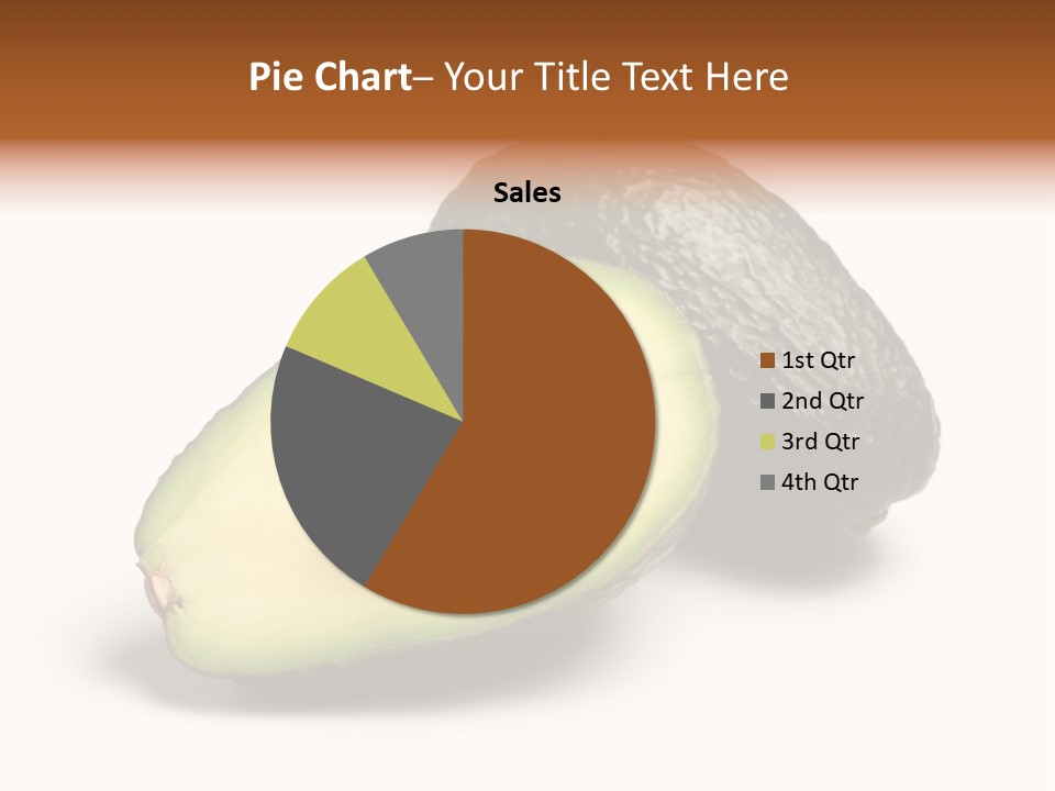 Whole And Half Avocados Isolated On White Background PowerPoint Template