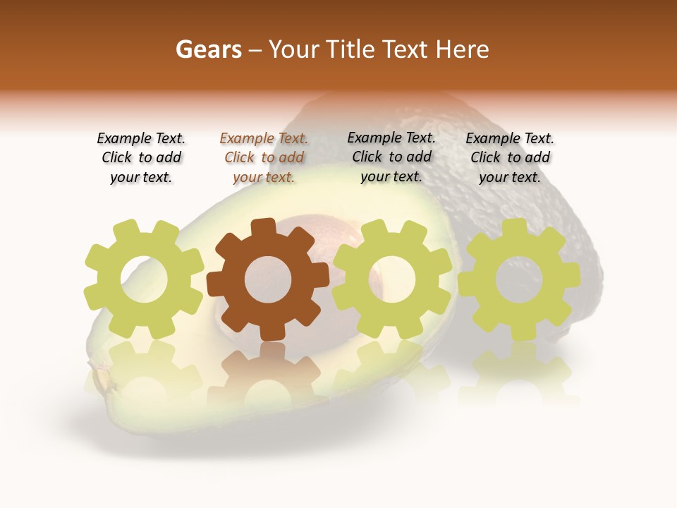 Whole And Half Avocados Isolated On White Background PowerPoint Template