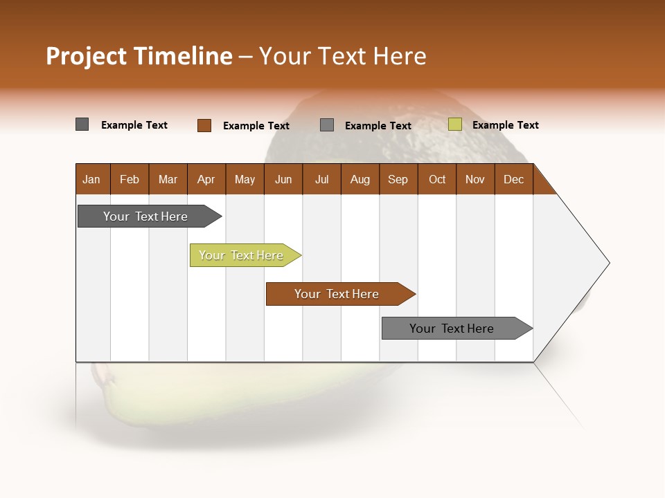 Whole And Half Avocados Isolated On White Background PowerPoint Template