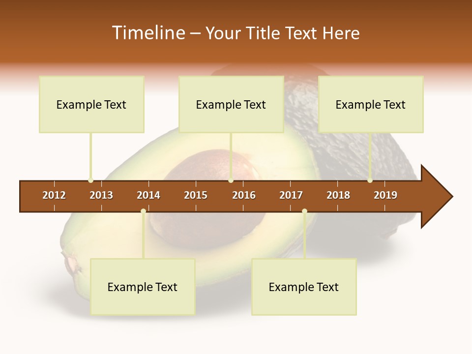 Whole And Half Avocados Isolated On White Background PowerPoint Template