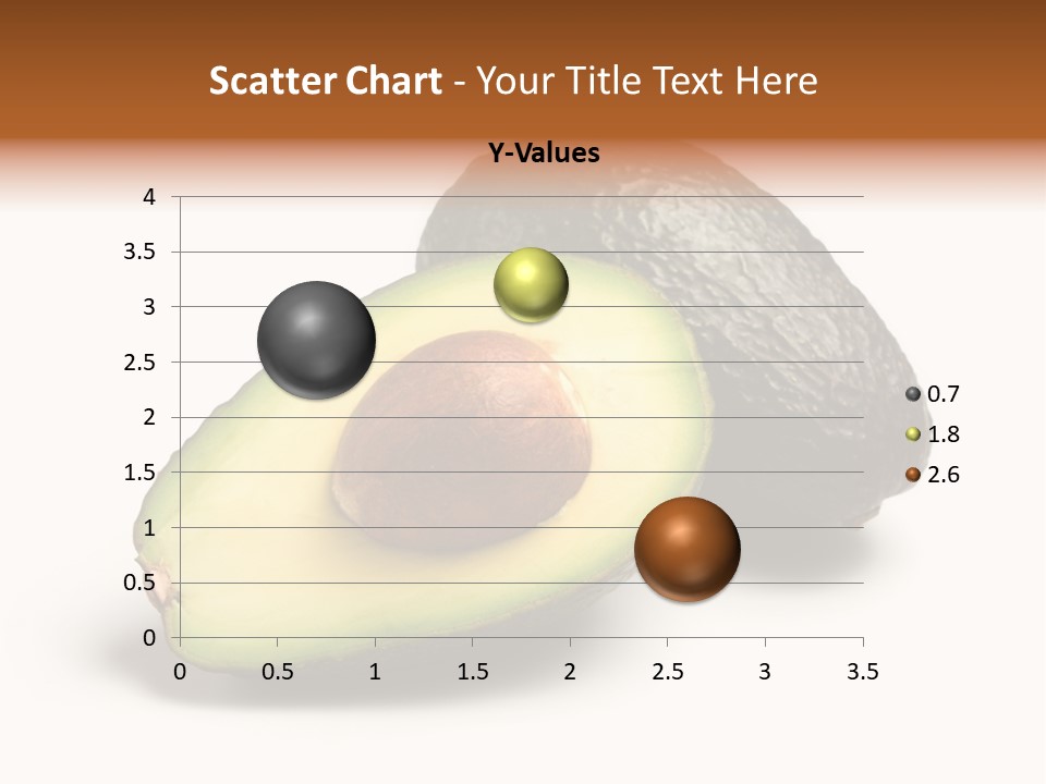 Whole And Half Avocados Isolated On White Background PowerPoint Template