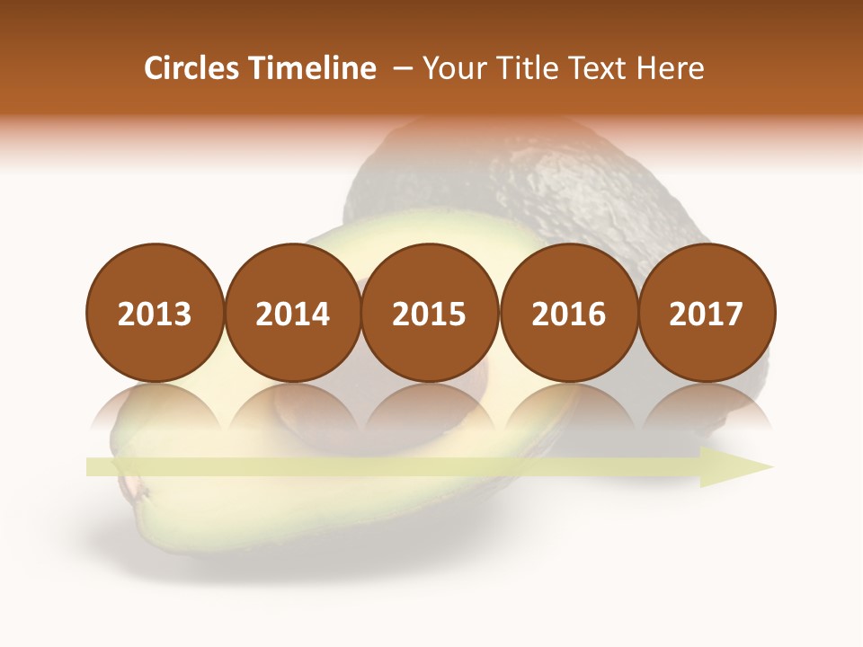 Whole And Half Avocados Isolated On White Background PowerPoint Template