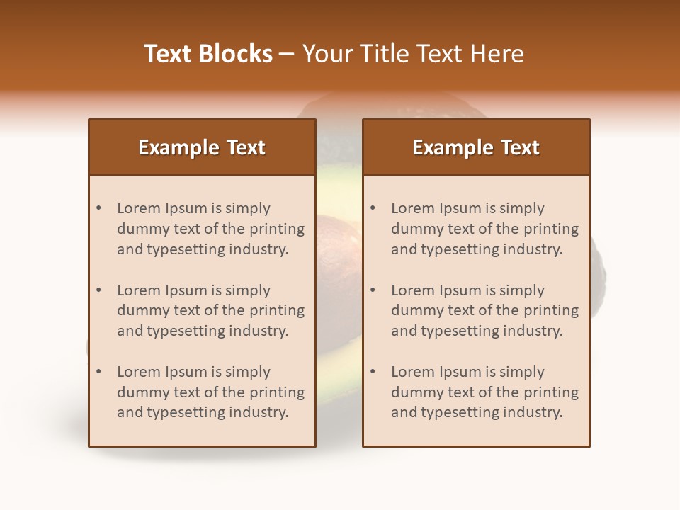 Whole And Half Avocados Isolated On White Background PowerPoint Template