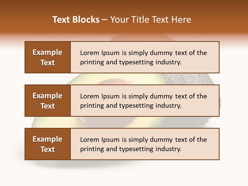 Whole And Half Avocados Isolated On White Background PowerPoint Template
