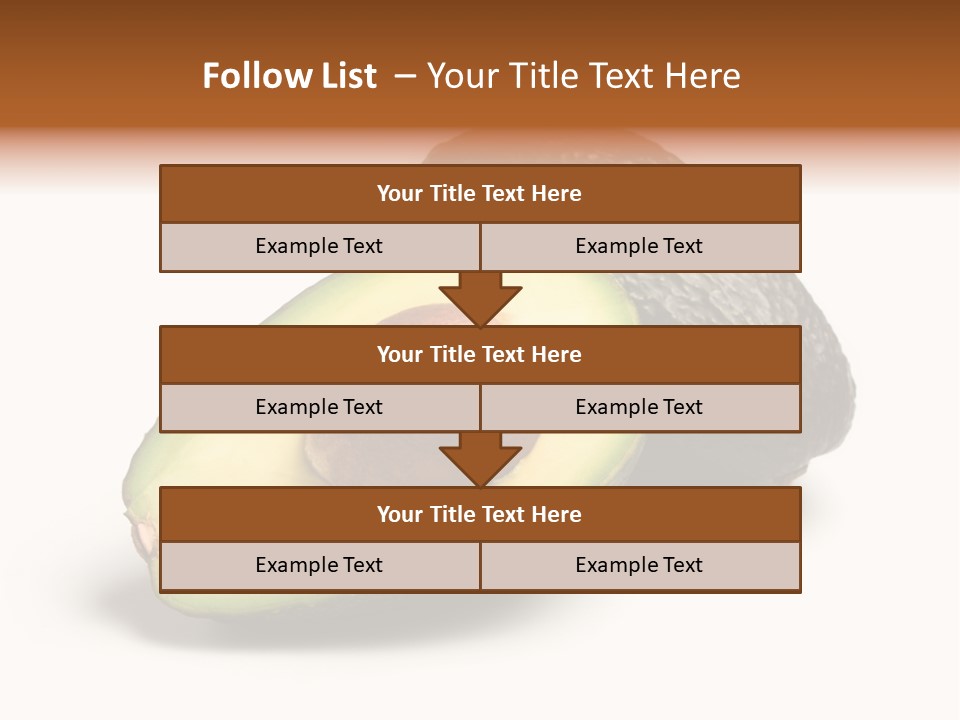 Whole And Half Avocados Isolated On White Background PowerPoint Template