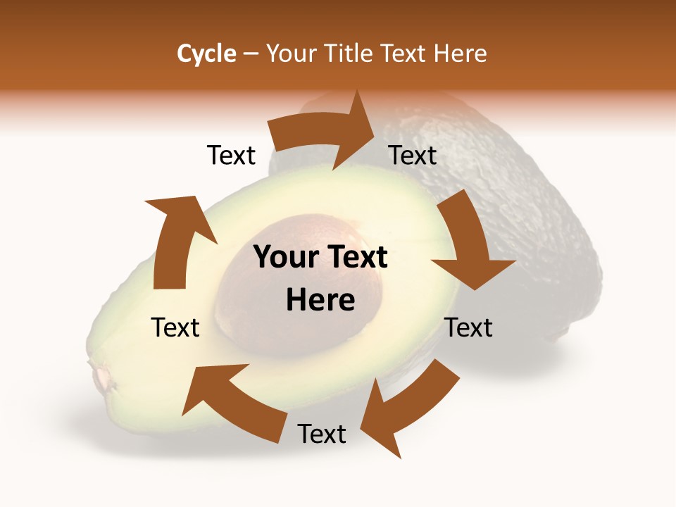 Whole And Half Avocados Isolated On White Background PowerPoint Template