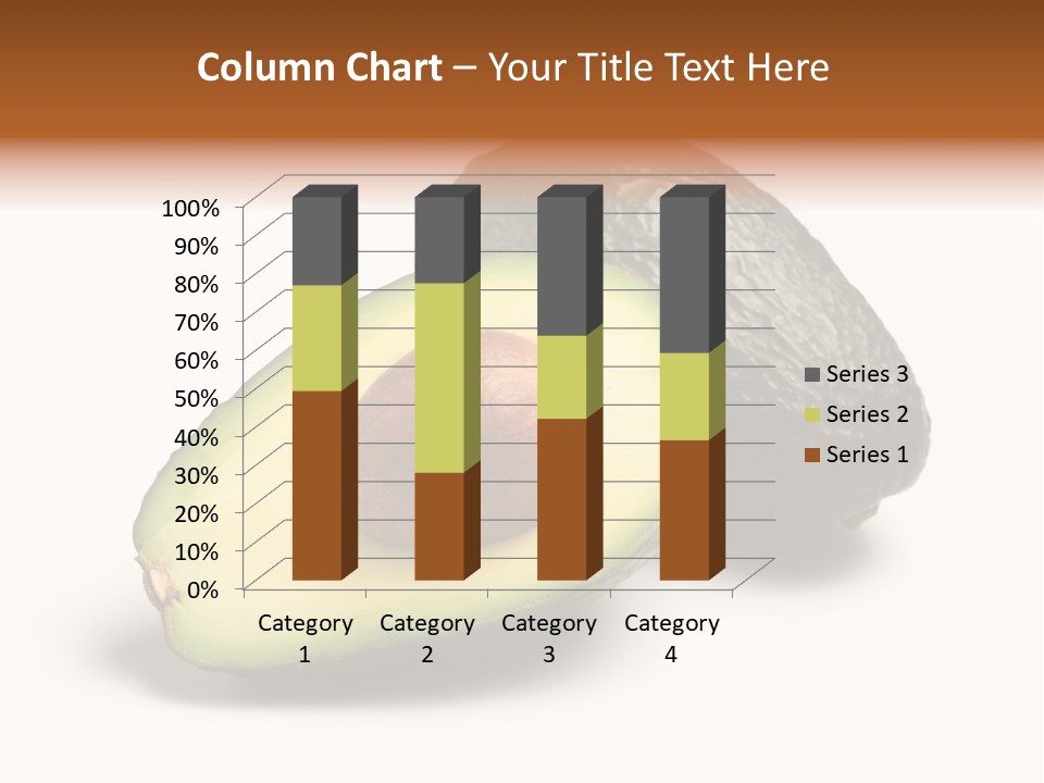 Whole And Half Avocados Isolated On White Background PowerPoint Template