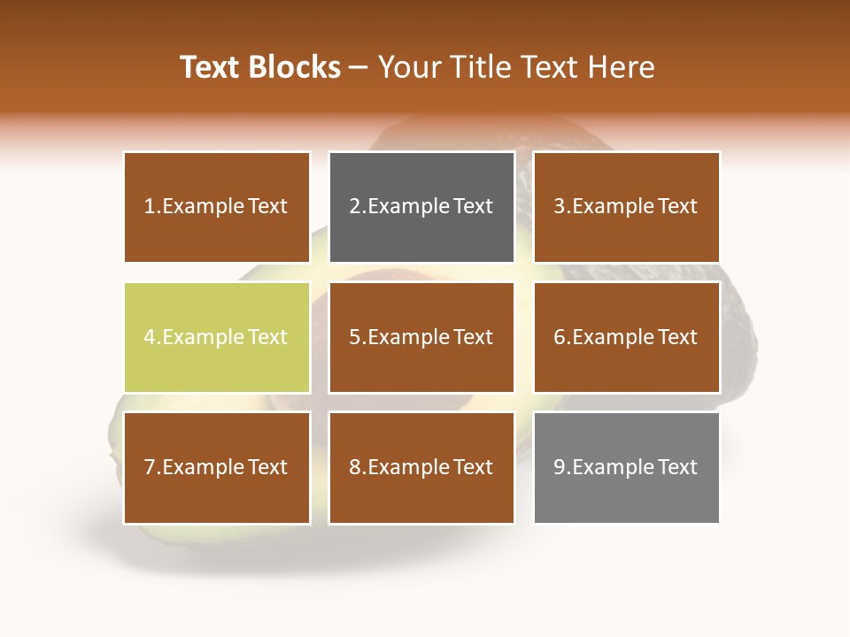 Whole And Half Avocados Isolated On White Background PowerPoint Template