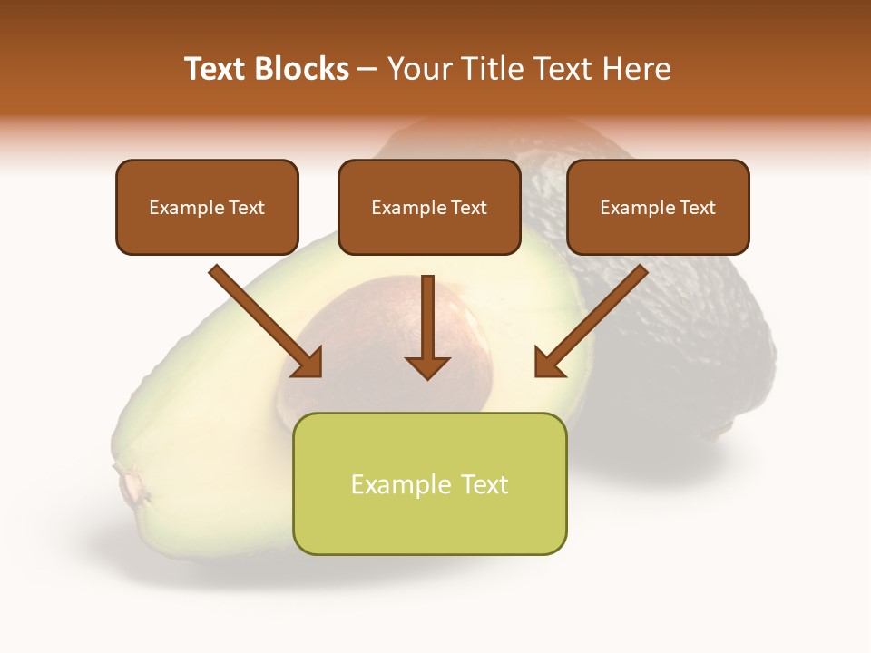 Whole And Half Avocados Isolated On White Background PowerPoint Template