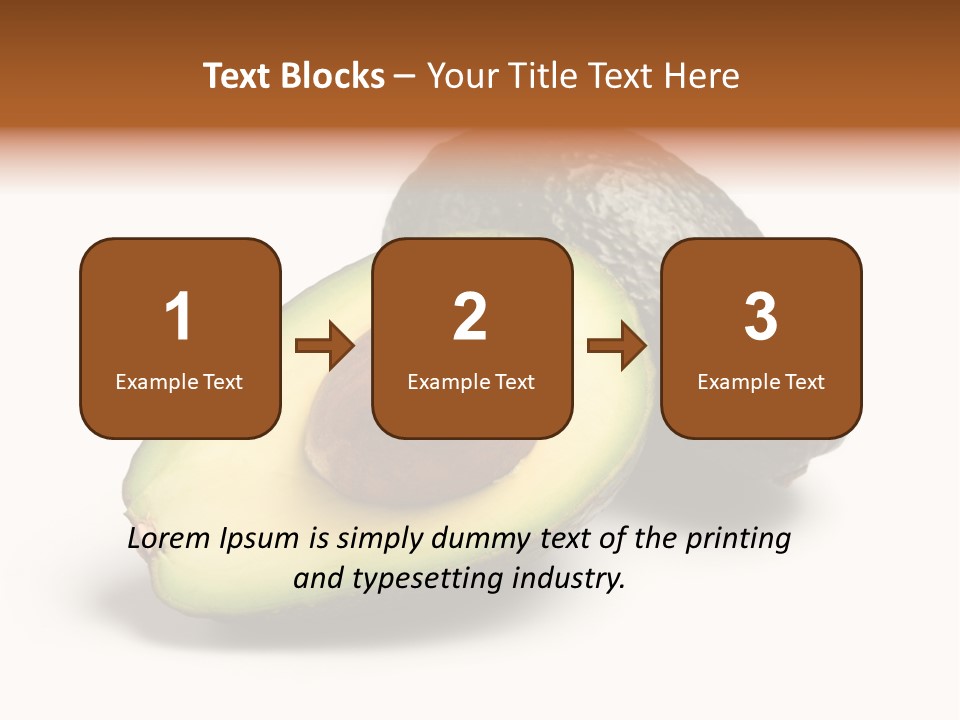 Whole And Half Avocados Isolated On White Background PowerPoint Template