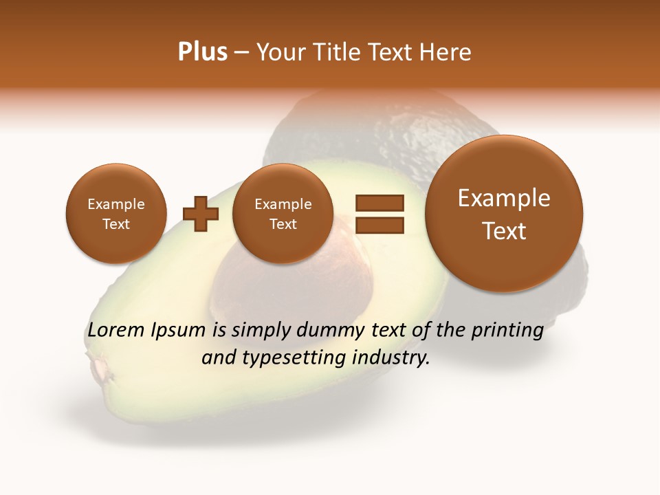 Whole And Half Avocados Isolated On White Background PowerPoint Template