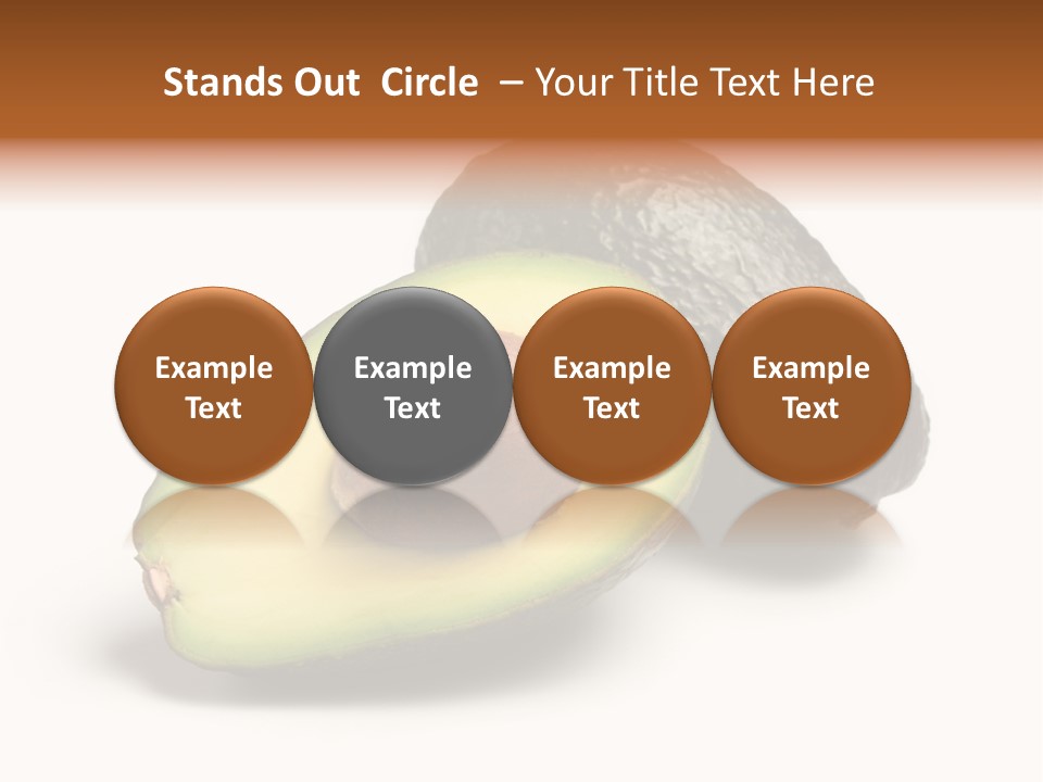 Whole And Half Avocados Isolated On White Background PowerPoint Template