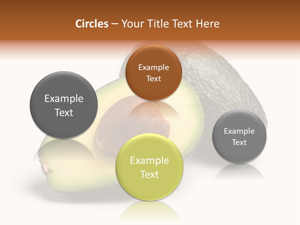 Whole And Half Avocados Isolated On White Background PowerPoint Template