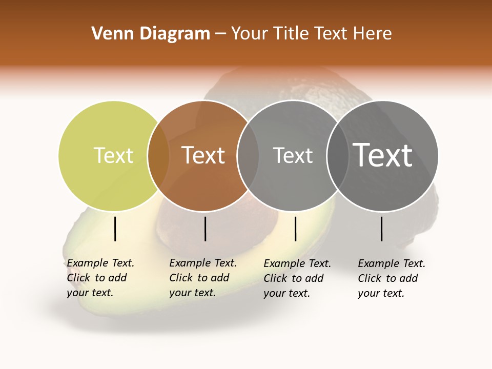 Whole And Half Avocados Isolated On White Background PowerPoint Template